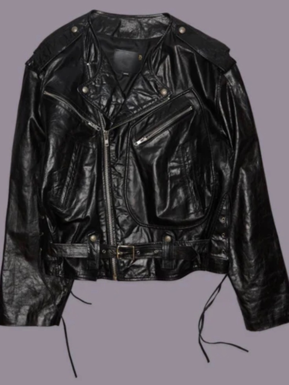 R13 CREWNECK DISTRESSED LEATHER MOTO JACKET - NEW WITH TAGS